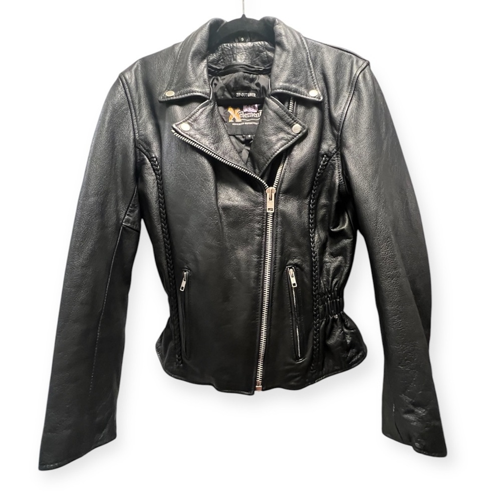 Vintage Xelement Advanced Motorcycle Gear Woman’s Genuine Leather Jacket- Size S